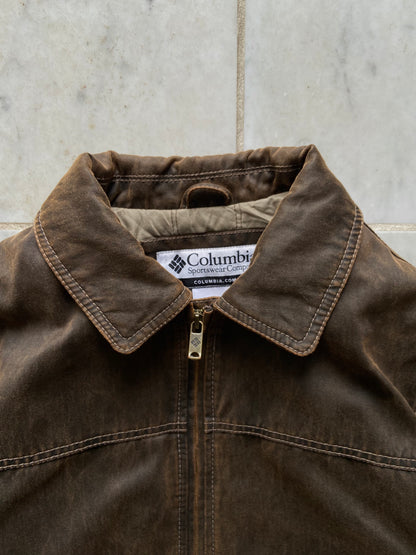 COLUMBIA LEATHER BROWN JACKET - LARGE/XLARGE