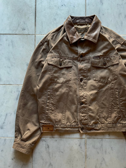 MARLBORO CLASSICS BROWN TRUCKER JACKET - XLARGE