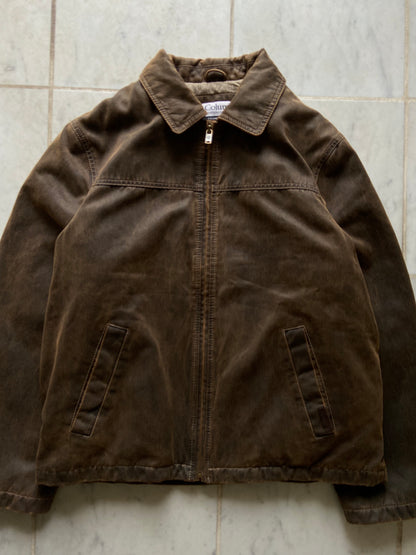 COLUMBIA LEATHER BROWN JACKET - LARGE/XLARGE