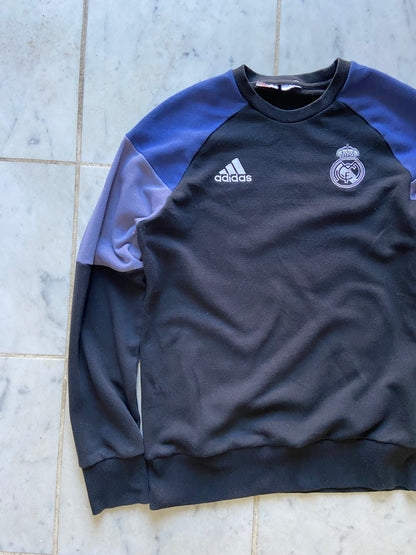 ADIDAS REAL MADRID BLACK/NAVY SWEATER - SMALL