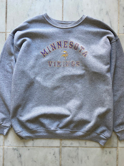 CHAMPION GREY MINNESOTA VIKINGS SWEATER - LARGE