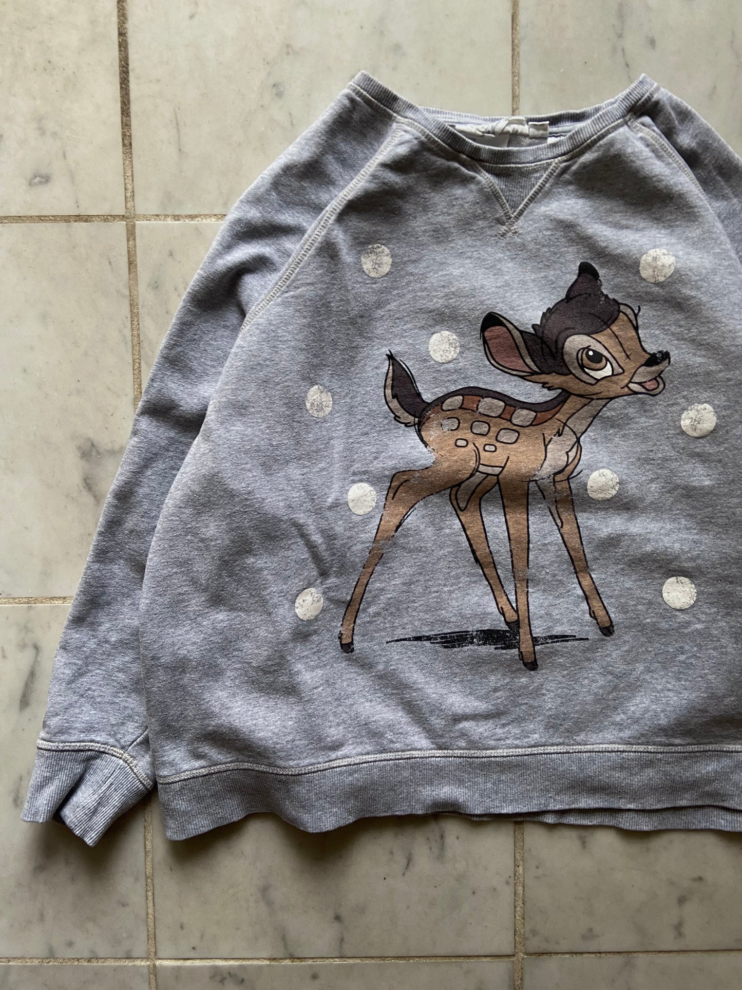 DISNEY BAMBI GREY SWEATER - SMALL