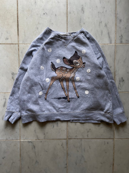 DISNEY BAMBI GREY SWEATER - SMALL