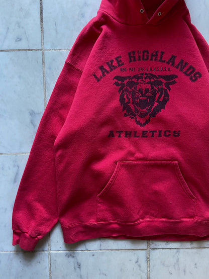 LEE LAKE HIGHLANDS ATHLETICS RED HOODIE - MEDIUM