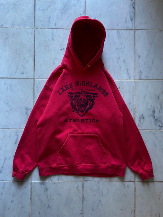 LEE LAKE HIGHLANDS ATHLETICS RED HOODIE - MEDIUM