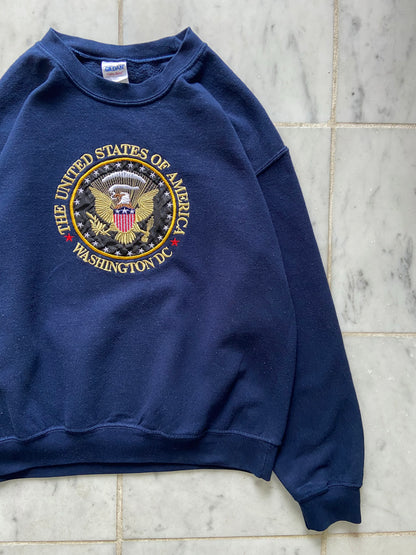 THE UNITED STATES OF AMERICA WASHINGTON DC NAVY SWEATER - SMALL