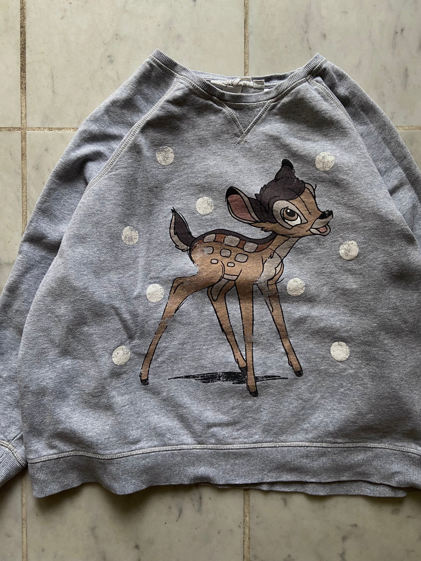 DISNEY BAMBI GREY SWEATER - SMALL