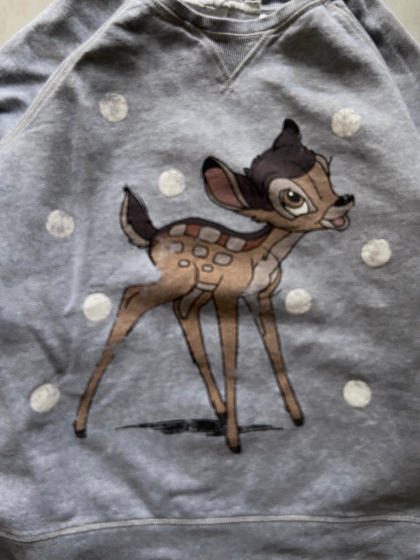 DISNEY BAMBI GREY SWEATER - SMALL