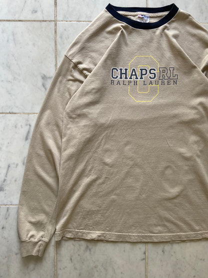 CHAPS RALPH LAUREN BEIGE LONGSLEEVE TEE - XLARGE