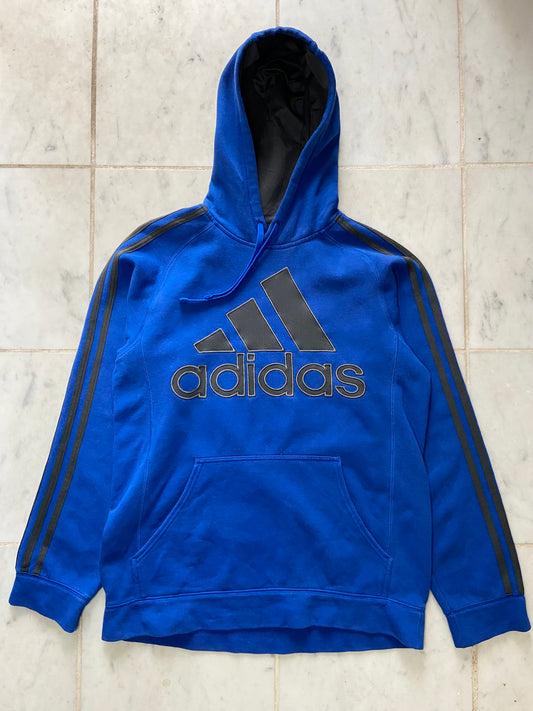 ADIDAS SPELLOUT LOGO BLUE HOODIE - SMALL