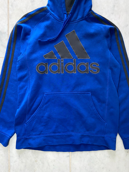 ADIDAS SPELLOUT LOGO BLUE HOODIE - SMALL