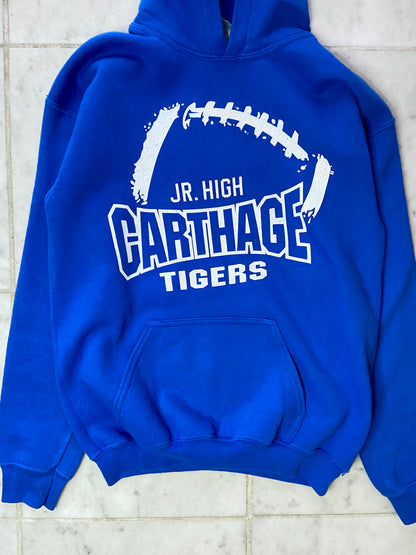 CARTHAGE TIGERS JR. HIGH BLUE HOODIE - XSMALL