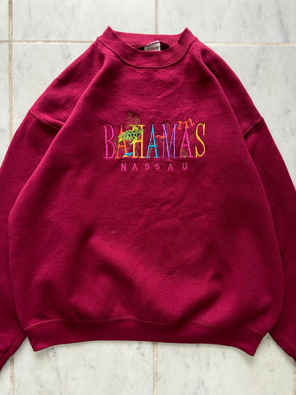 BAHAMAS NASSAU MAROON SWEATER - LARGE