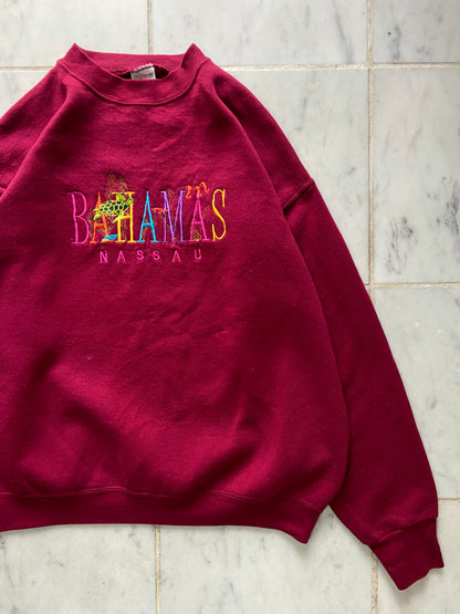 BAHAMAS NASSAU MAROON SWEATER - LARGE