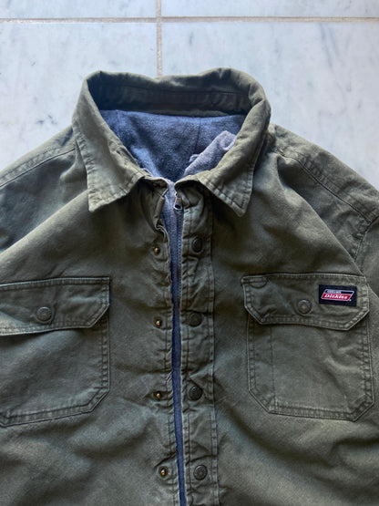 DICKIES FADED GREEN ZIP UP JACKET - LARGE