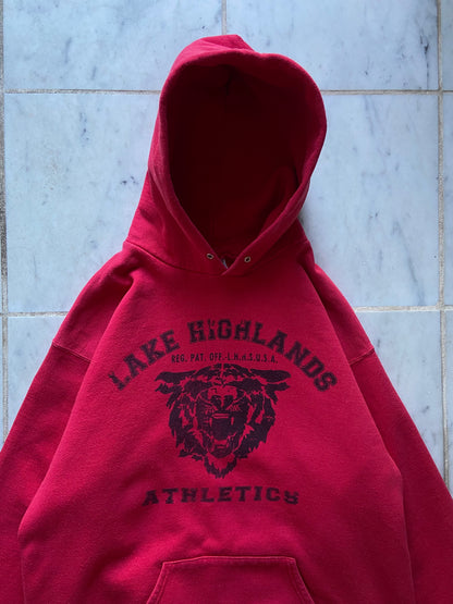 LEE LAKE HIGHLANDS ATHLETICS RED HOODIE - MEDIUM