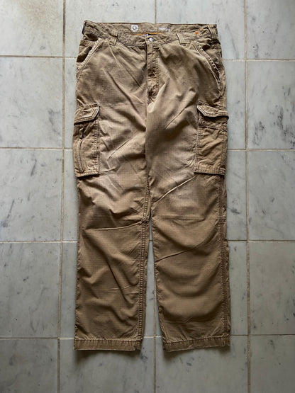 CARHARTT TAN RIPSTOP WORK CARGO PANTS - 36x32