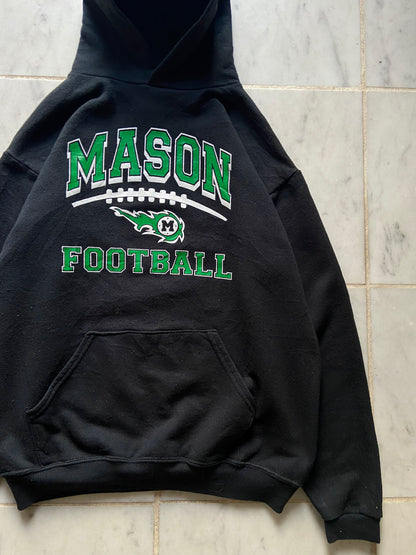 MASON FOOTBALL BLACK HOODIE - XSMALL