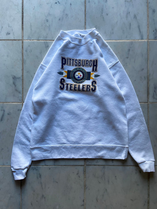 NFL PITTSBURGH STEELERS WHITE SWEATER - XSMALL