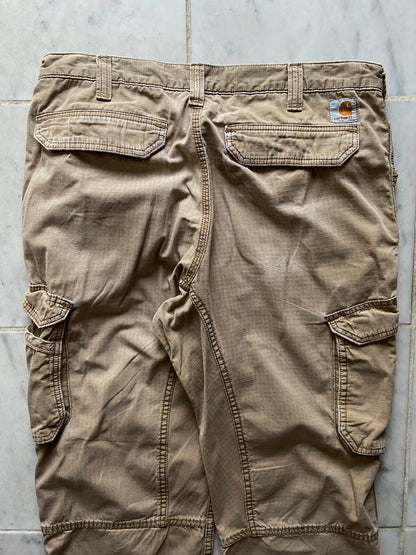 CARHARTT TAN RIPSTOP WORK CARGO PANTS - 36x32