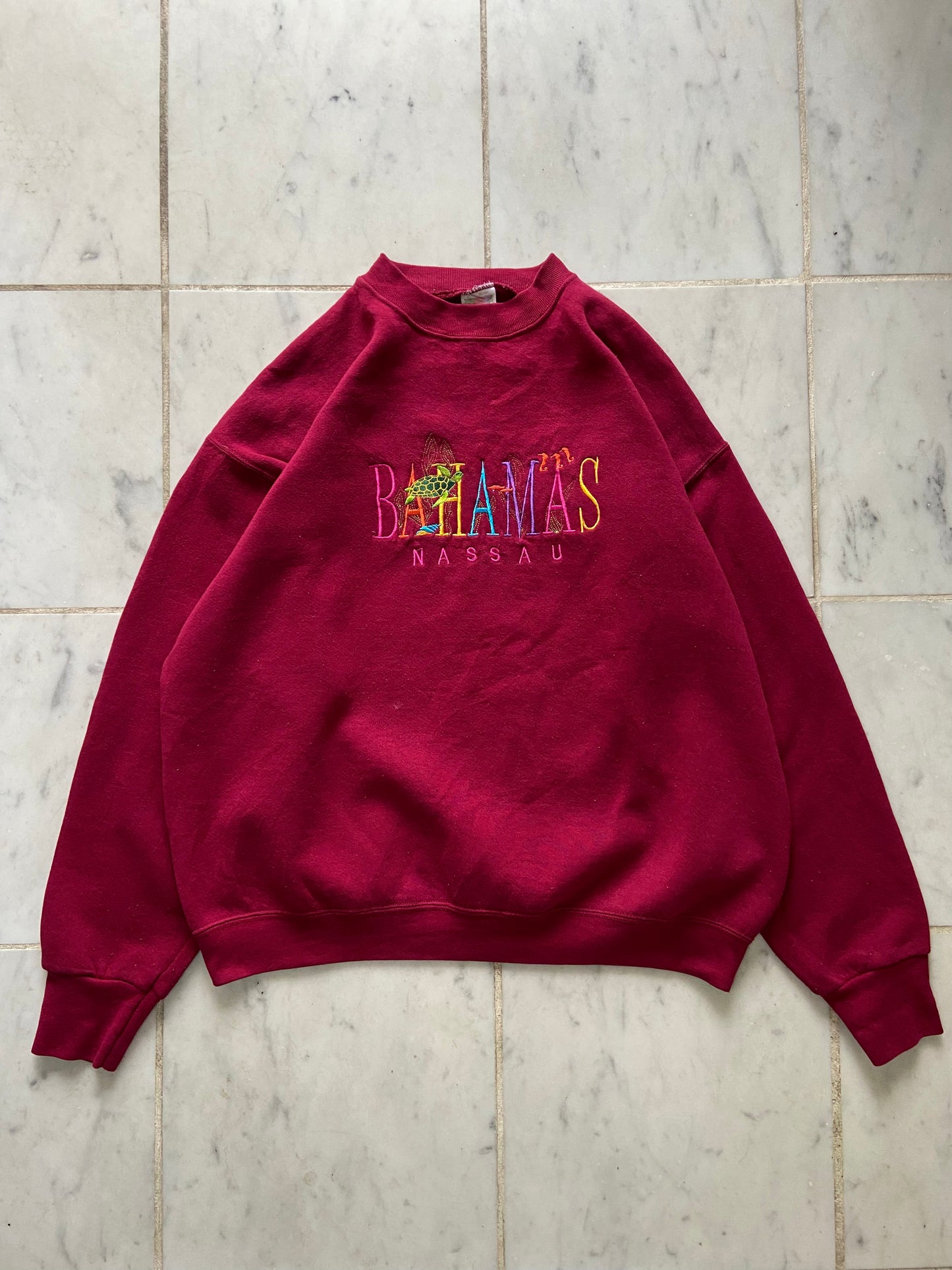 BAHAMAS NASSAU MAROON SWEATER - LARGE