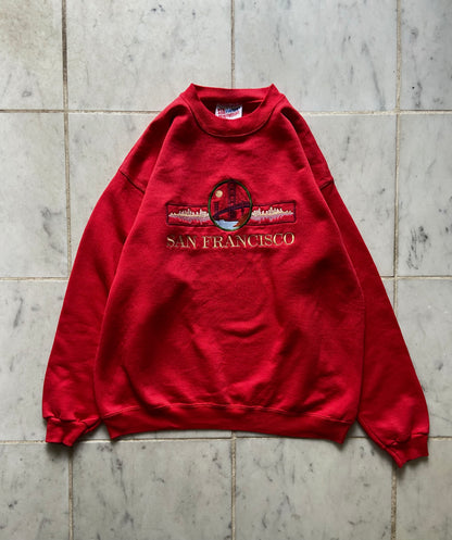 HANES SAN FRANCISCO RED SWEATER - SMALL/MEDIUM