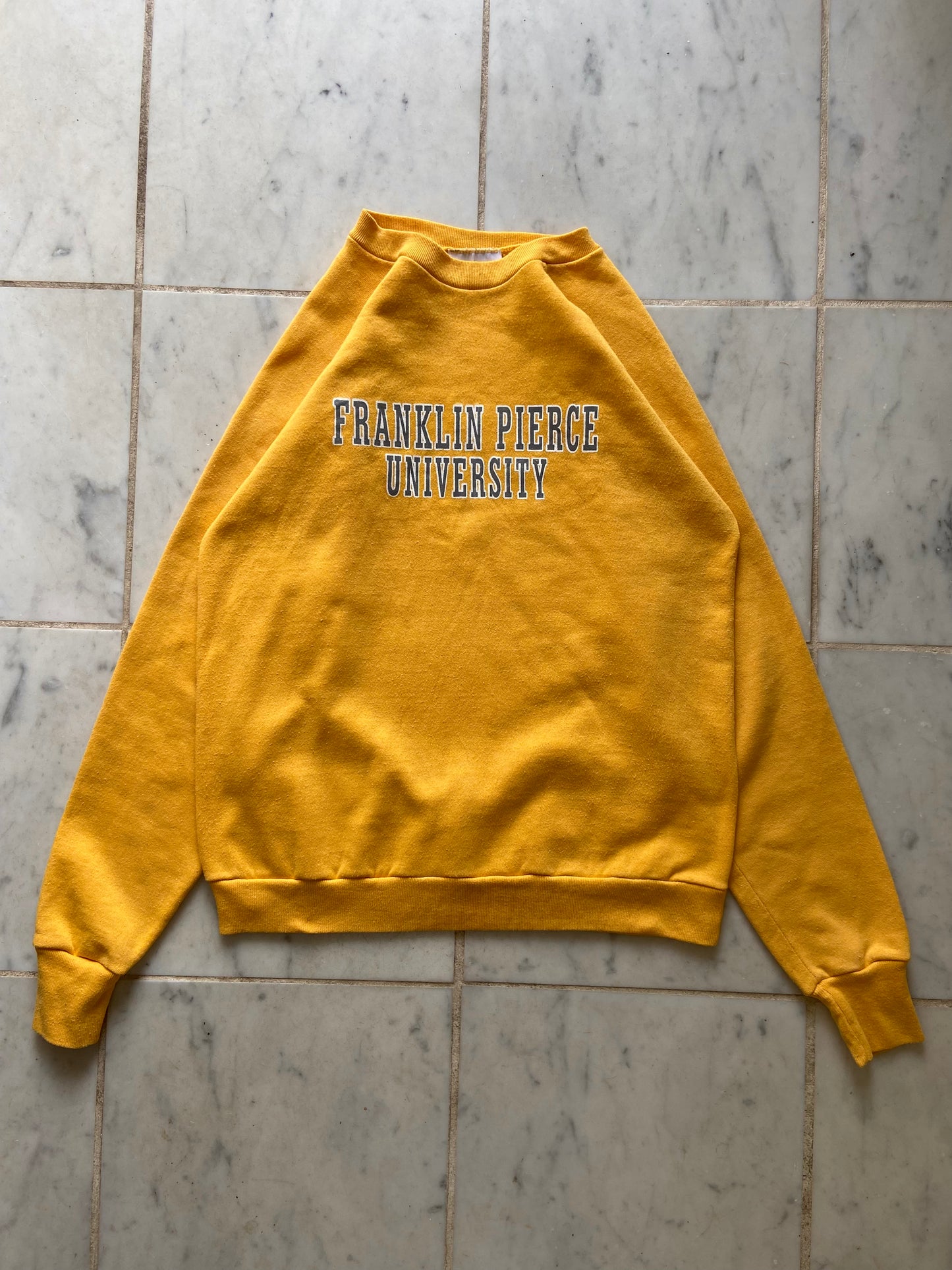 FRANKLIN PIERCE UNIVERSITY YELLOW SWEATER - SMALL