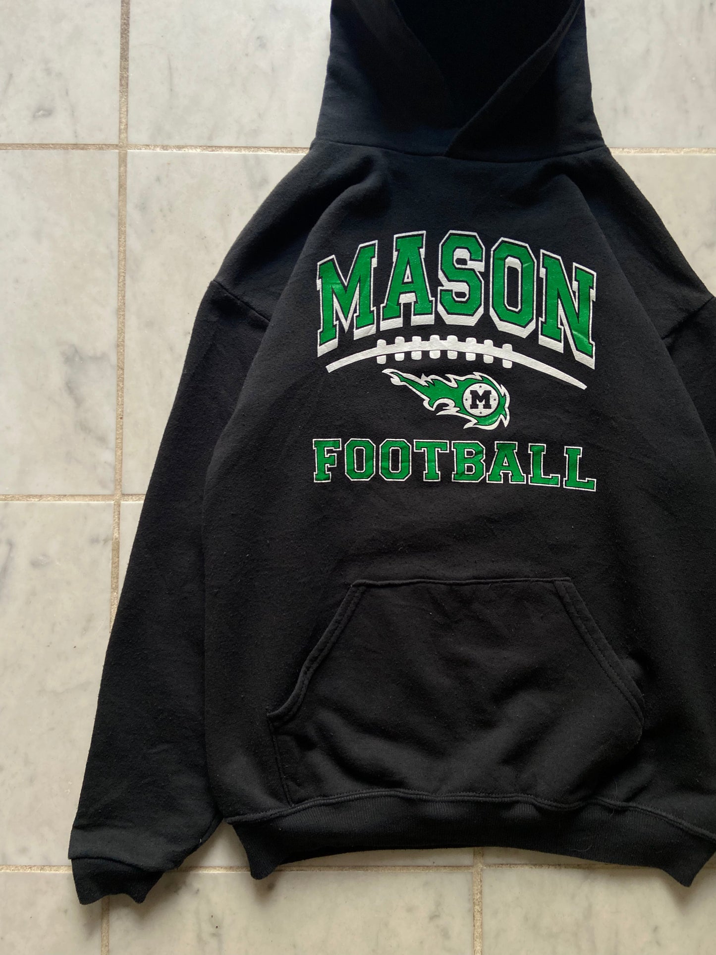 MASON FOOTBALL BLACK HOODIE - XSMALL