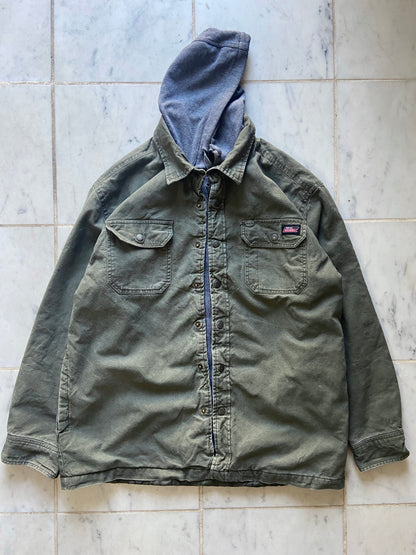 DICKIES FADED GREEN ZIP UP JACKET - LARGE