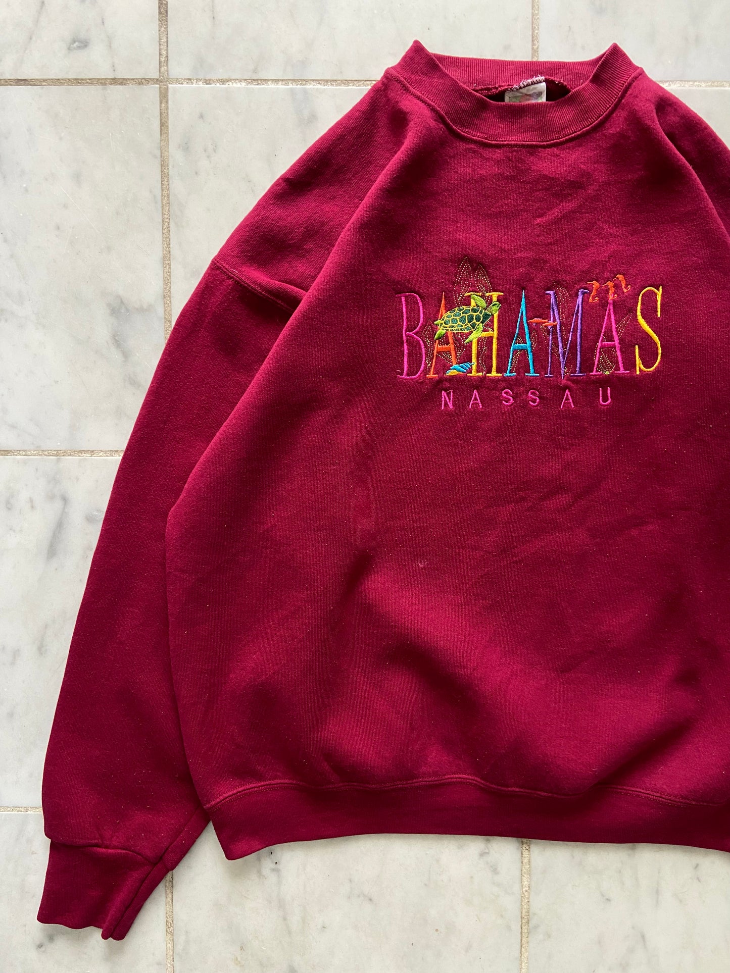 BAHAMAS NASSAU MAROON SWEATER - LARGE