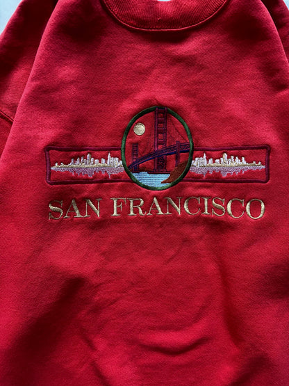 HANES SAN FRANCISCO RED SWEATER - SMALL/MEDIUM