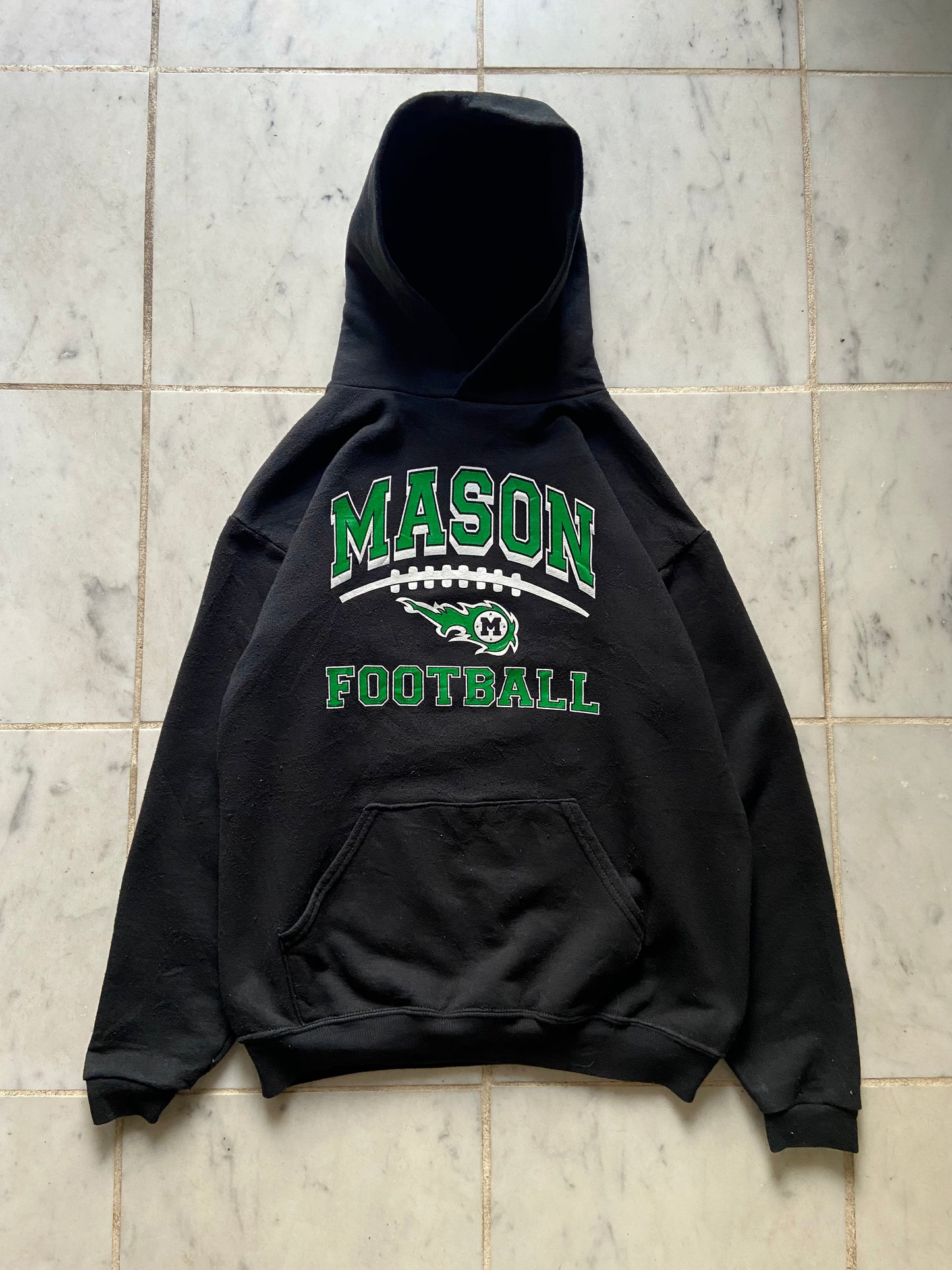 MASON FOOTBALL BLACK HOODIE - XSMALL