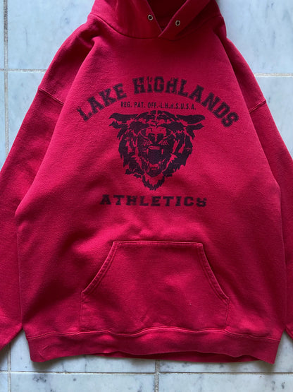 LEE LAKE HIGHLANDS ATHLETICS RED HOODIE - MEDIUM